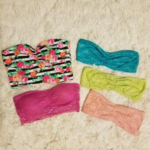 5 piece Bandeau bundle - 2 victorias secret!!